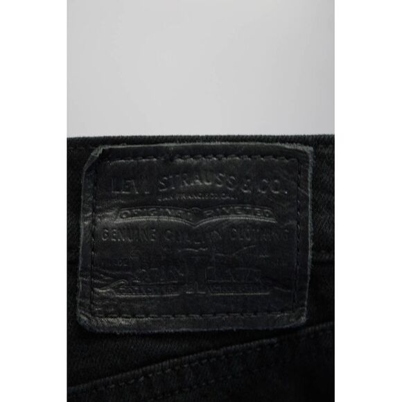 Levis Womens Cotton Five Pocket Button Fly Mid-Rise Tapered Jeans Black Size 25 - Picture 4 of 6